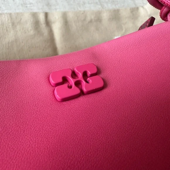 NWT GANNI Bou Bag Mini Gradient in Hot Pink Leather Crossbody - Picture 7 of 16